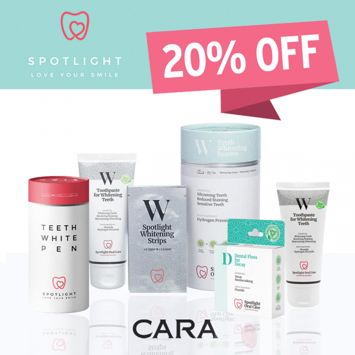 20% off oral care at cara pharmacy